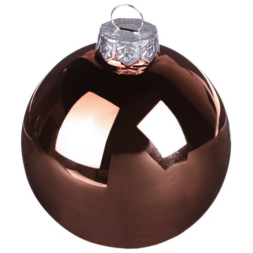 Artikel Weihnachtskugeln in Silber Apricot Glas Ø7,5cm 12 St