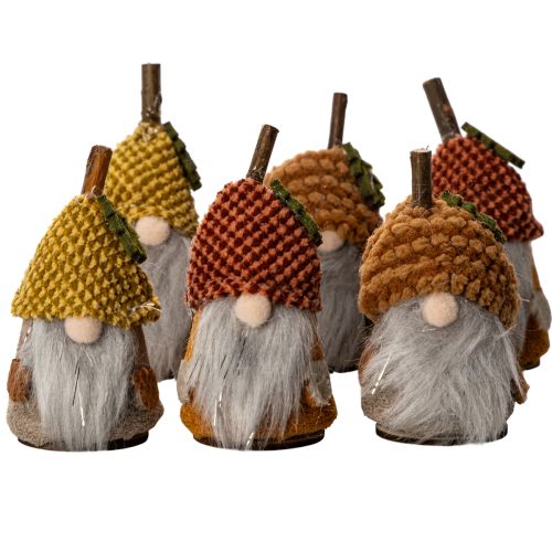 Artikel Wichtel Figuren Set mit Strickmütze aus Stoff und Kunststoff 10cm 6 Stück