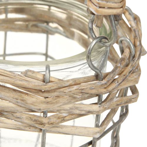 Artikel Windlicht Teelichthalter Glas Metall Weide Ø10,5cm 3St