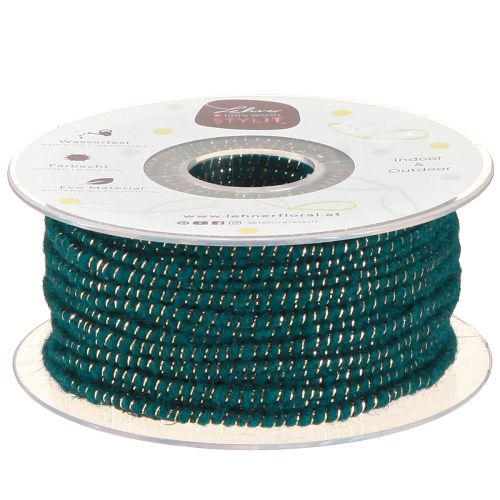 Artikel Wollfaden mit Draht Filzschnur Wollschnur Türkis Gold Ø5mm 33m