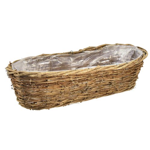 Floristik24 Blumenschale Rebe Pflanzkorb Oval Natur 49,5x22x13cm