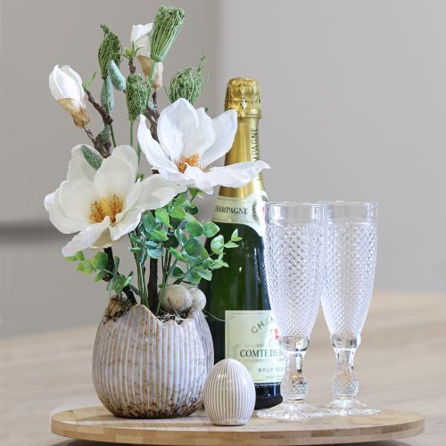 Artikel Blumentopf Keramik Ei Zerbrochen Creme Braun Ø11,5cm 2 St