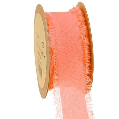 Artikel Chiffonband Orange Pastell Stoffband Fransen 40mm 15m