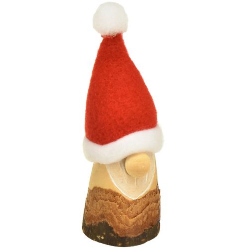 Artikel Deko Wichtel Holz Weihnachtswichtel mit Mütze Rot Natur 10/12cm 4St