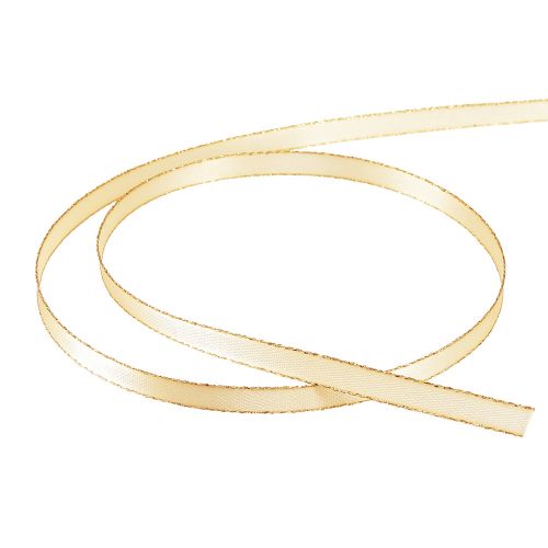 Artikel Doppelsatinband Schmuckband in Creme Gold B6mm L50m