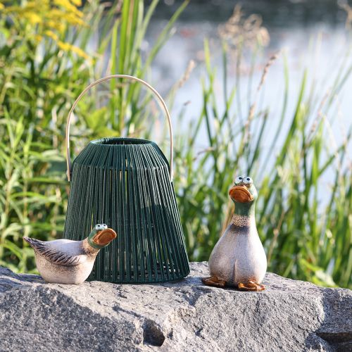 Enten Deko Keramik Frühling Erpel Braun Grün L15cm 2 St