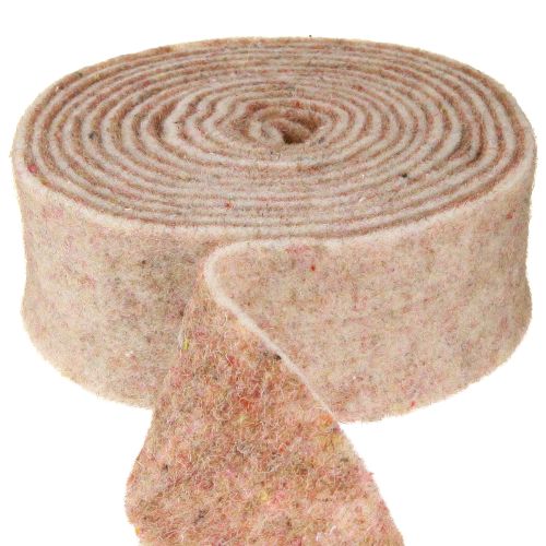 Artikel Filzband Wollband Dekostoff Braunrot Beige Wollfilz 7,5cm 5m
