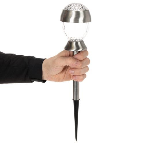 Artikel Solar Kugelleuchten mit Erdspiess, Kunststoff, 36cm, Silber, 4er Set