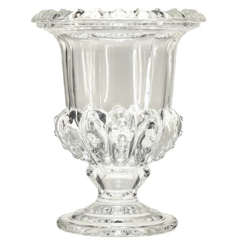 Artikel Glasvase Vase mit Fuß Vintage Dekor Klar Ø16cm H20cm