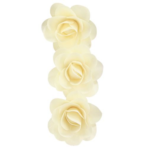 Artikel Holz Deko Rosen Creme Künstliche Rosen Holzrosen Ø10cm 12 St