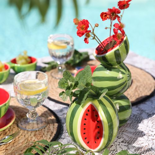 Artikel Keramikvase Wassermelone Deko Vase Keramik H12cm