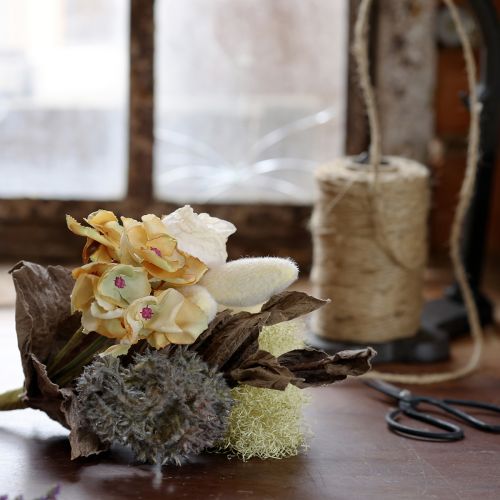 Artikel Kunstblumenstrauß Rose Hortensie Dry Look Vintage Deko 38cm