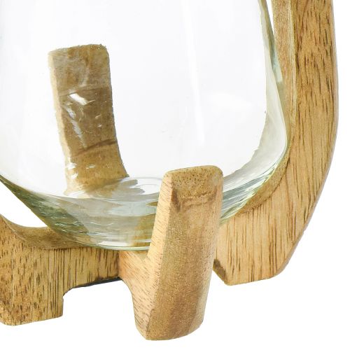 Artikel Laterne Holz Glas Windlicht Wohnzimmerdeko Ø12cm H20cm