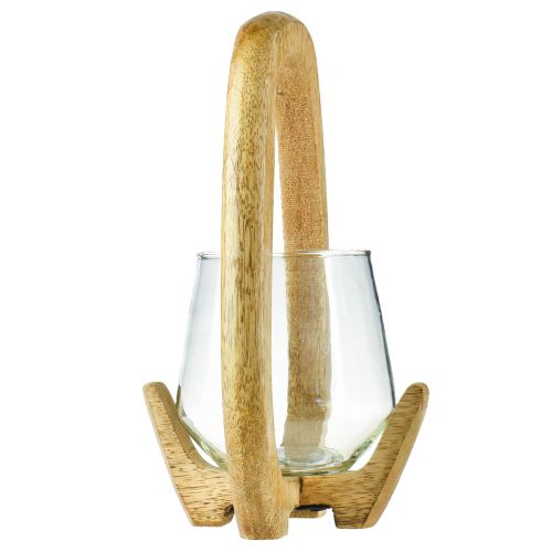 Artikel Laterne Holz Glas Windlicht Wohnzimmerdeko Ø12cm H20cm