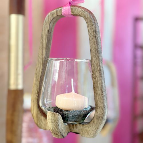 Artikel Laterne Holz Glas Windlicht Wohnzimmerdeko Ø12cm H20cm