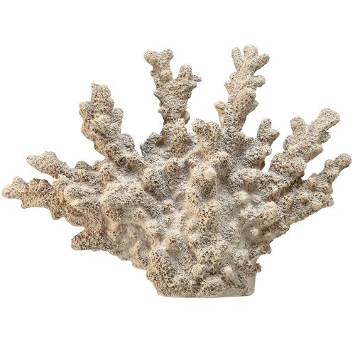 Detailgetreue Korallen-Deko aus Polyresin in Grau – 26 cm – Maritime Eleganz für Ihr Zuhause