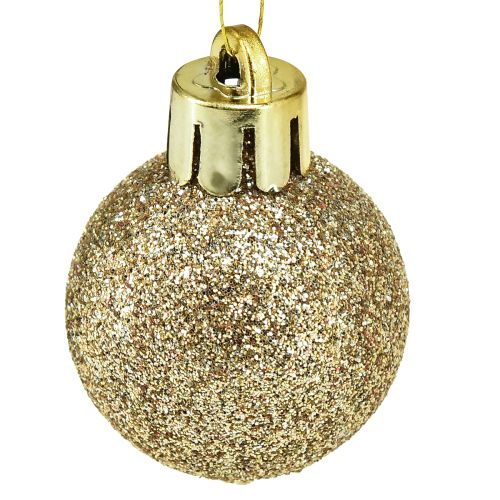 Artikel Mini Christbaumkugeln Pearl Golden Kunststoff Ø3cm 14 St