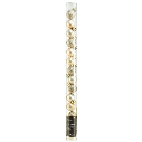 Artikel Mini Christbaumkugeln Pearl Golden Kunststoff Ø3cm 14 St