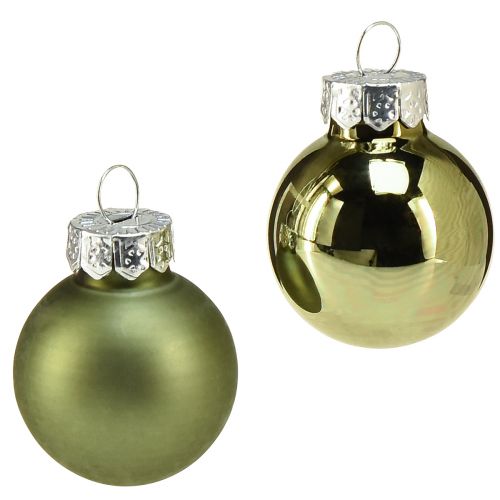 Mini Weihnachtsbaumkugeln Glas Grün Mix Ø2,5cm 22 St