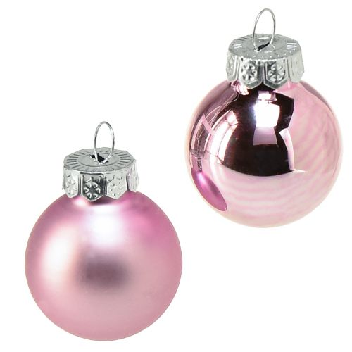 Floristik24 Mini Weihnachtsbaumkugeln Glas Hell Lila Ø2,5cm 22 St