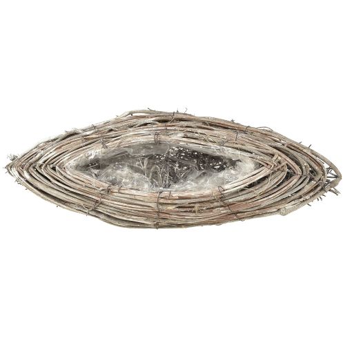 Artikel Pflanzschiffchen Rattan Reben Natur Weiß 40x13cm 2St