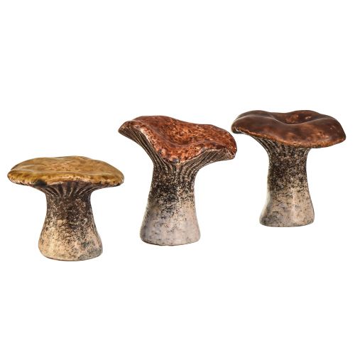 Naturinspirierte Pilz-Dekofiguren im 3er-Set – Verschiedene Brauntöne, 6,4 cm – Charmante Akzente für Garten und Zuhause