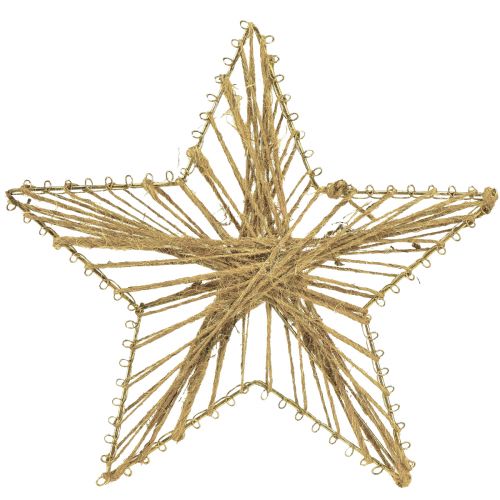 Stern mit Jute gewickelt Weihnachtsdeko rustikal 20cm 4St