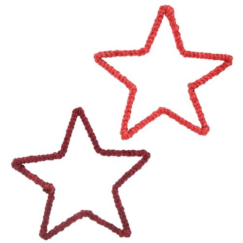 Sterne für Adventskranz Weihnachtsdeko Jute Rot 15cm 8St