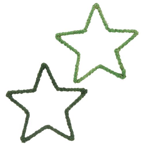 Sterne Jute für Weihnachtsdeko Weihnachtssterne Grün 15cm 8St