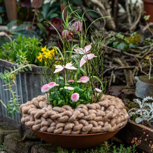 Artikel Stylo Kordel Filzkordel Schafwolle gewalkt Braun 10mm 15m