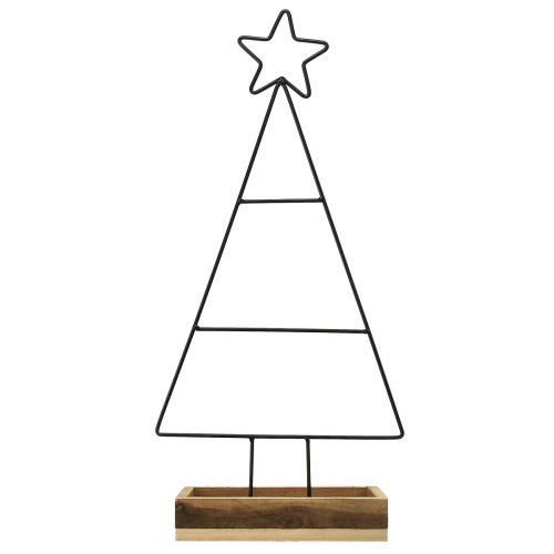 Artikel Weihnachtsbaum aus Metall mit Stern und Tablett – 25x18x66 cm – Moderne Festtagsdekoration