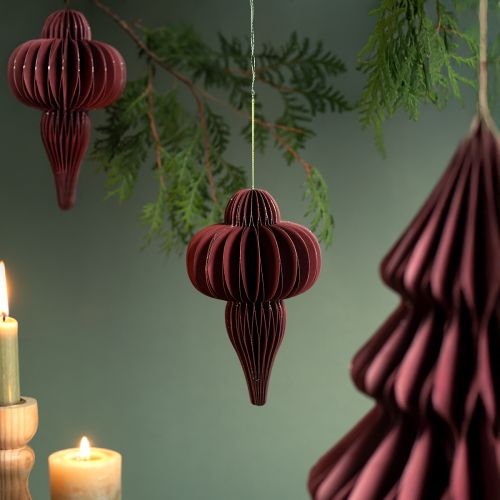 Floristik24 Weihnachtsbaumschmuck aus Papier Bordeaux 20cm 2St