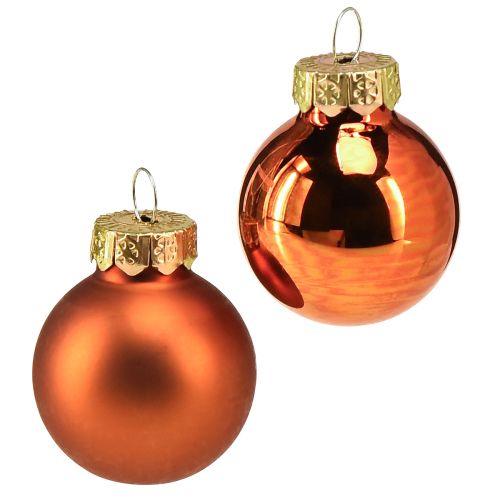 Floristik24 Weihnachtskugeln Orange Mini Glaskugeln Ø2,5cm 22 St