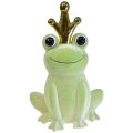 Floristik24 Deko Frosch mit Krone Froschkönig Deko Hellgrün 40,5cm