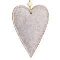 Floristik24 Filzherzen Christbaumschmuck Beige Herzen 8,5×12cm 6 St