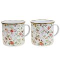 Floristik24 Pflanztasse Emaille Tasse zum Bepflanzen Blumen Ø11cm