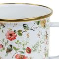 Floristik24 Pflanztasse Emaille Tasse zum Bepflanzen Blumen Ø11cm