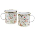 Floristik24 Pflanztasse Emaille Tasse zum Bepflanzen Blumen Ø11cm