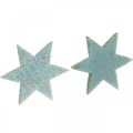 Floristik24 Deko Sterne zum Basteln Mint Selbstklebend Moosgummi 4cm 36St