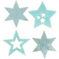 Floristik24 Deko Sterne zum Basteln Mint Selbstklebend Moosgummi 4cm 36St