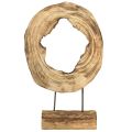 Floristik24 Rustikaler Holzring auf Standfuß – Natürliche Holzmaserung, 54 cm – Einzigartige Skulptur für stilvolles Wohnambiente