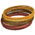 Floristik24 Dekoring farbig Ring Jute Loop Gelb Ocker Braun Ø20cm 9St