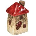 Floristik24 Keramik-Häuschen mit rotem Dach Fenster und Herz – 6 cm – Idyllische Dekoration für Heim und Garten – 6St