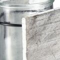 Floristik24 Teelichthalter aus Glas in rustikalem Holzrahmen – Grau-Weiß, 10x9x10 cm 3 Stück– Charmante Tischdekoration