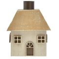 Floristik24 Kerzenhalter Weihnachten Haus Holz Grau 9×9×11cm 2St