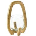 Floristik24 Laterne Holz Glas Windlicht Wohnzimmerdeko Ø12cm H20cm