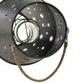 Floristik24 Hängendes Windlicht aus Metall in Anthrazit mit Sternen – Ø18,5 cm, Höhe 50 cm – Elegante Außen- und Innenbeleuchtung