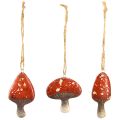 Floristik24 Charmante rote Pilzanhänger mit Juteschnur – 3 cm, Set aus 6 – Perfekte Herbst- und Weihnachtsdekoration