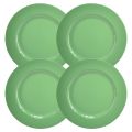 Floristik24 Robuster Grüner Kunststoffteller 4 Stück– 28 cm, Perfekt für den täglichen Dekoration und Outdoor-Aktivitäten