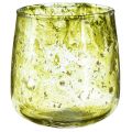 Floristik24 Windlicht Glas Deko Vintage Gelbgrün Ø9cm H9,5cm